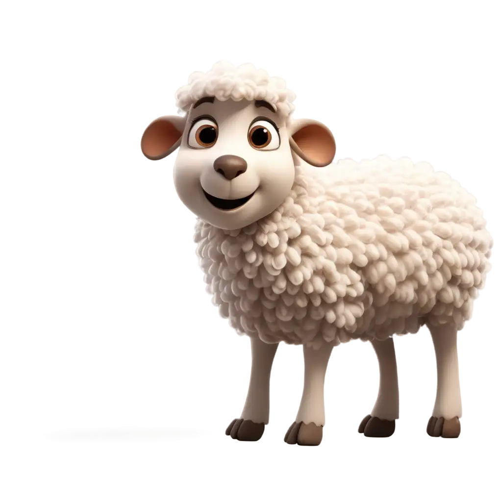 Adorable-Pixarstyle-PNG-Image-of-a-Cute-Sheep-Waving-Hello-Perfect-for-Multiple-Uses