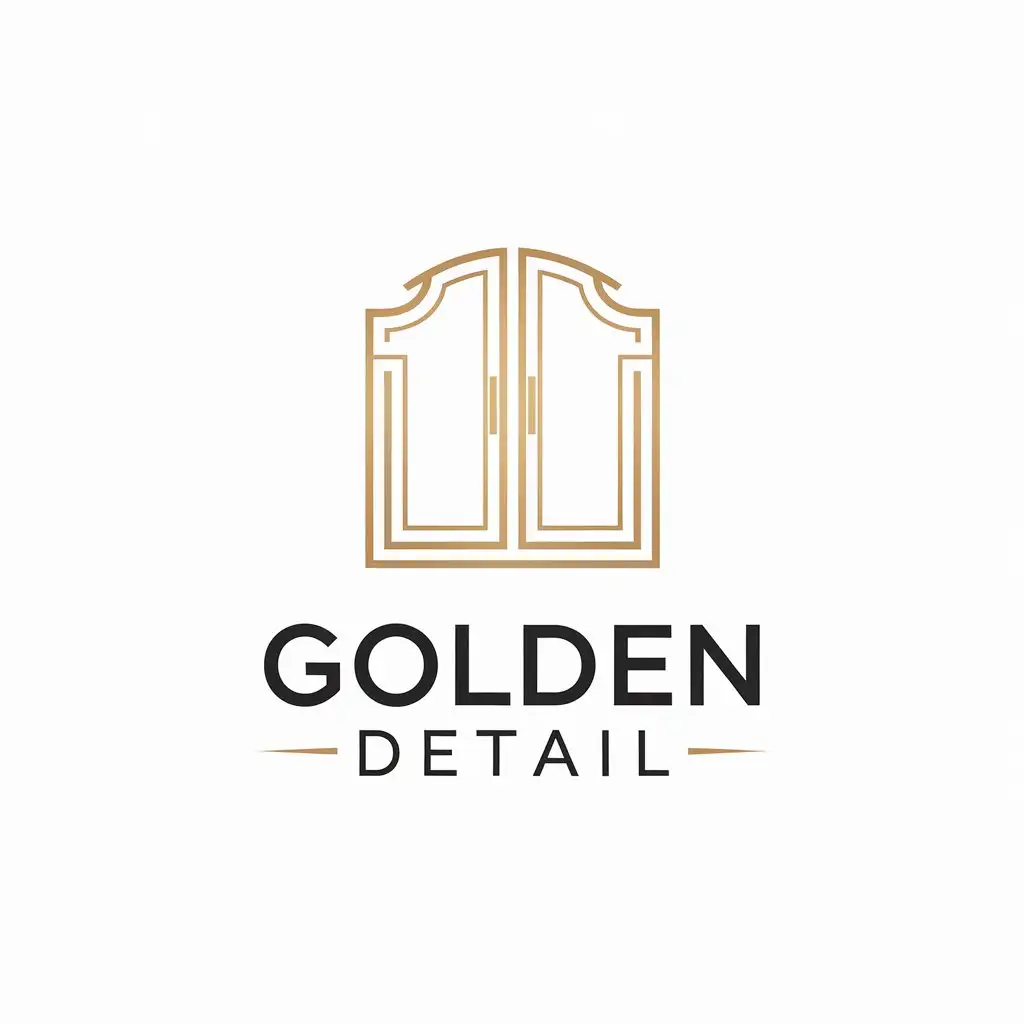 LOGO Design for Golden Detail Minimalistic Cabinet Symbol for Construction Industry