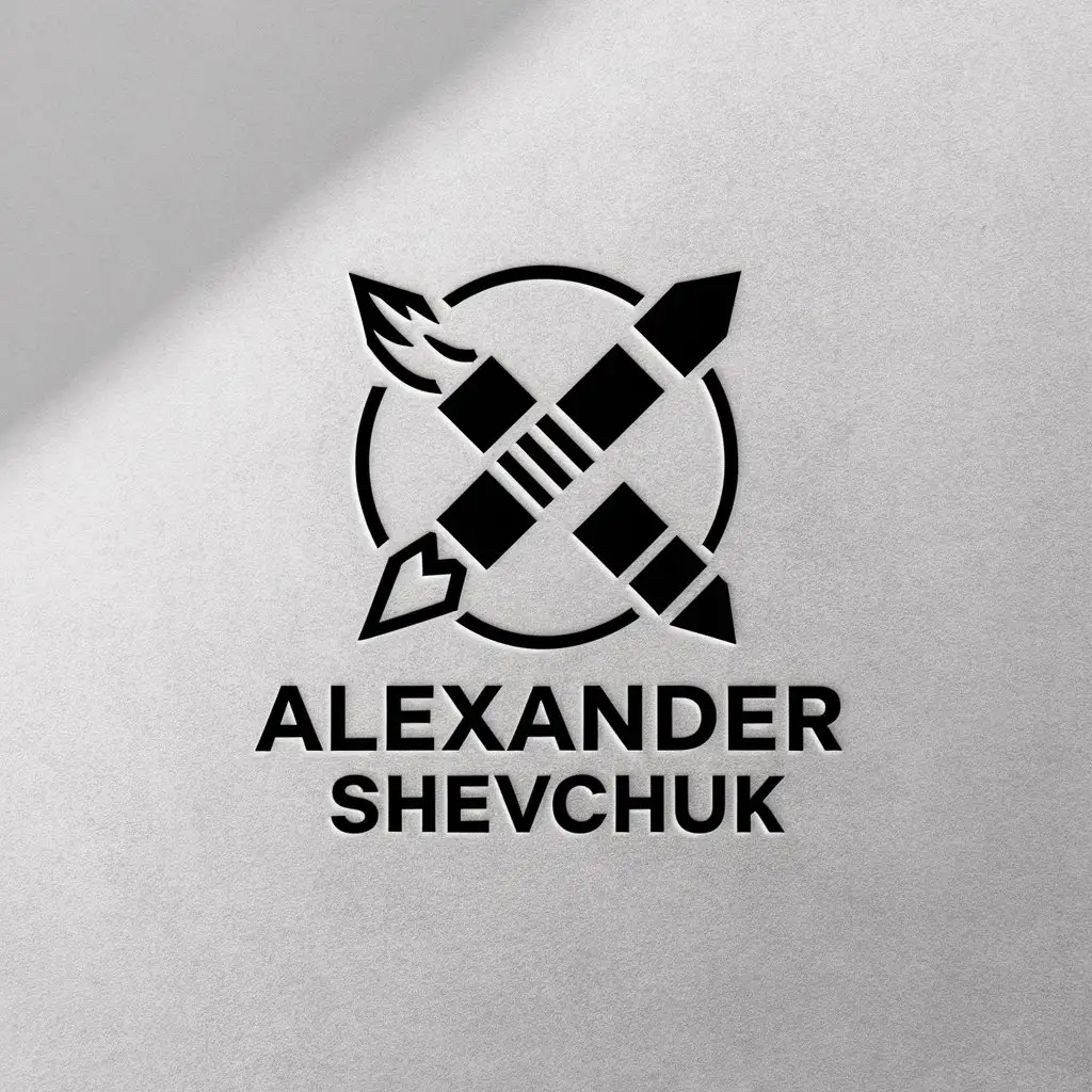 LOGO-Design-for-Alexander-Shevchuk-Elegant-Paintbrush-and-Pencil-Symbol-in-Art-Industry