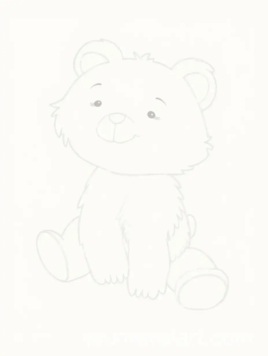 Cartoon-Bear-for-Kids-Coloring-with-Bold-Outlines