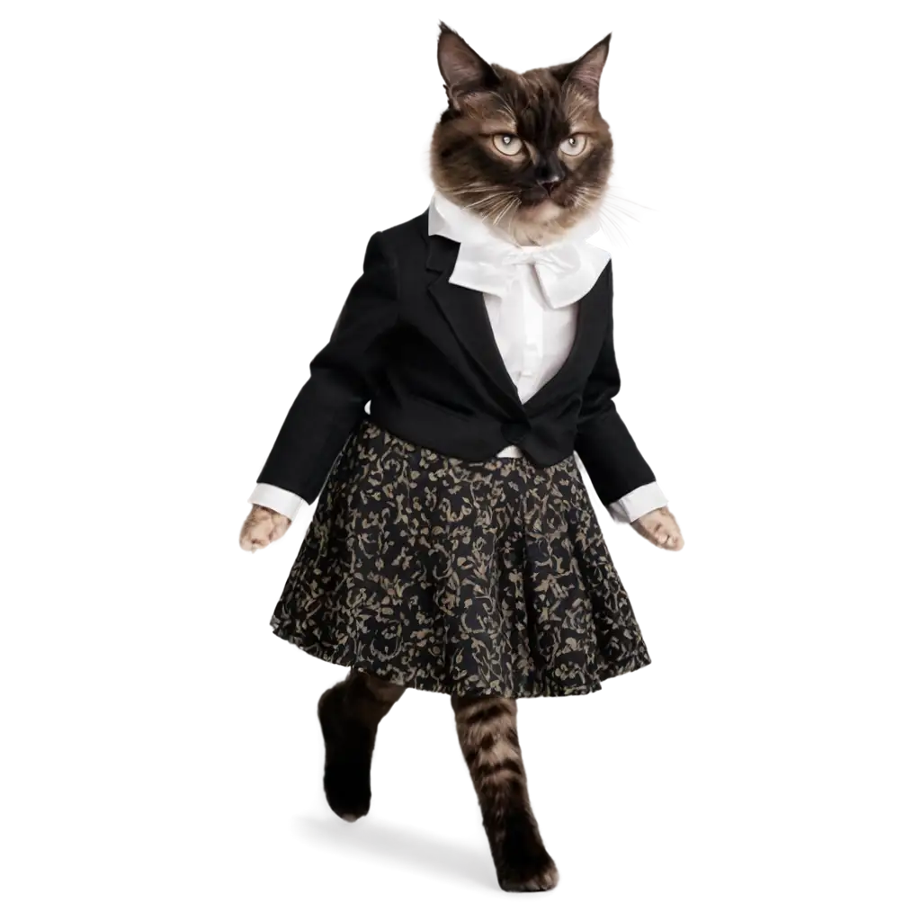 High-Fashion-Cat-PNG-Image-Feline-Elegance-on-the-Runway