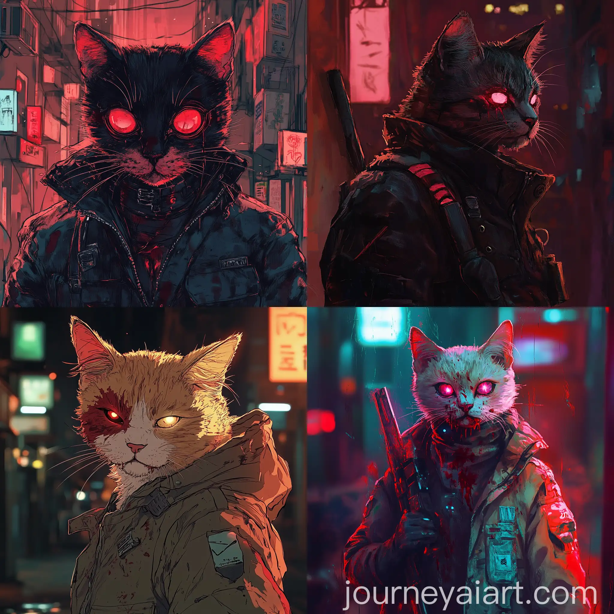 Bloody-Violent-Cat-in-RetroAnime-Style