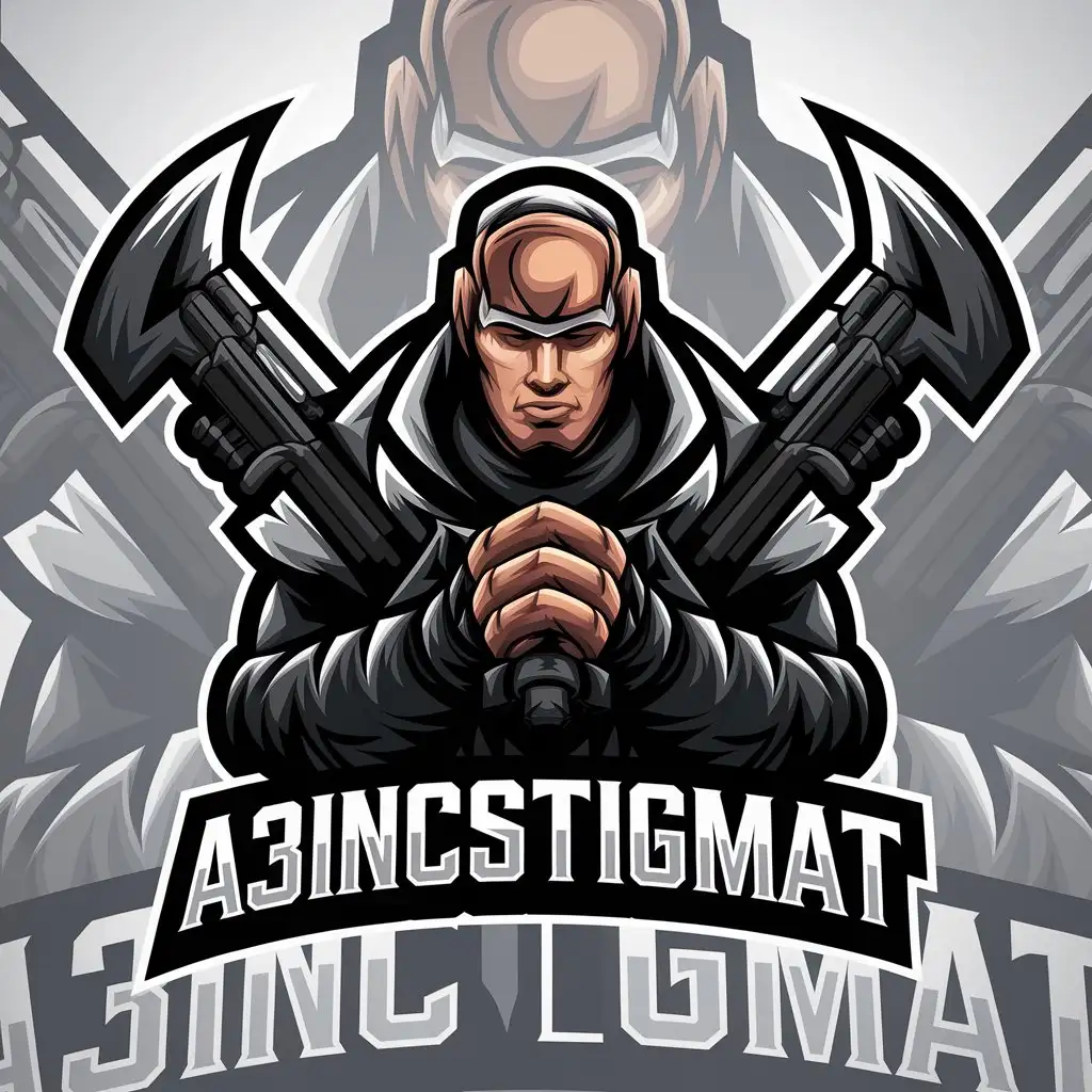 a vector logo design,with the text "A3incSTIGMAT", main symbol:Logo for the leader of a cyber sports organization for PUBG MOBILE,complex,clear background