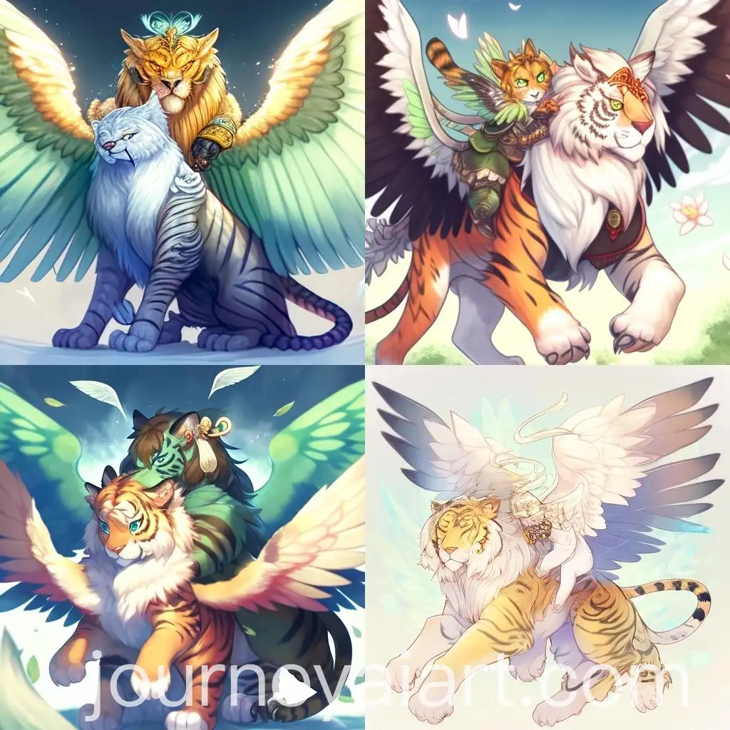 Lioness-and-Tiger-Embrace-with-Fantasy-Wings
