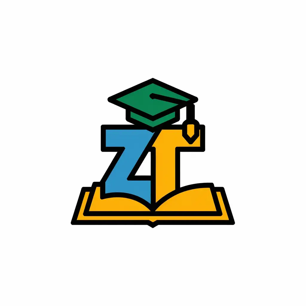 LOGO Design for ZT Vectorbased Education Theme with Modern Letters and Clear Background