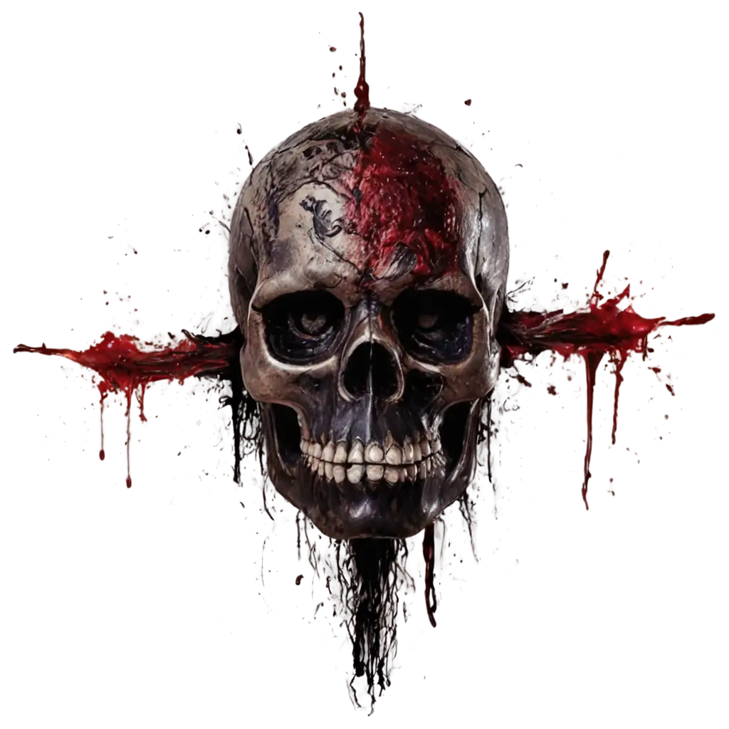 I want as a drawing, a Mexican skull mask with a lot of blood and scary, that gives fear