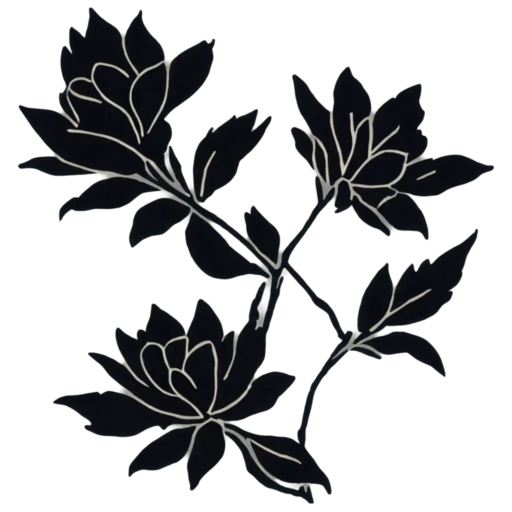 Weeding card flower pattren in black