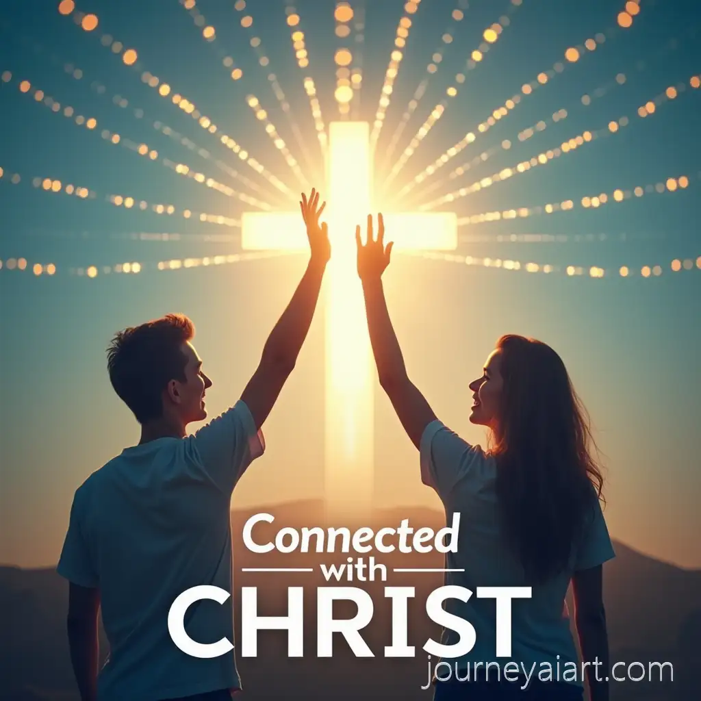 Young-Couple-Reaching-for-a-Glowing-Cross-in-Inspirational-Digital-Art