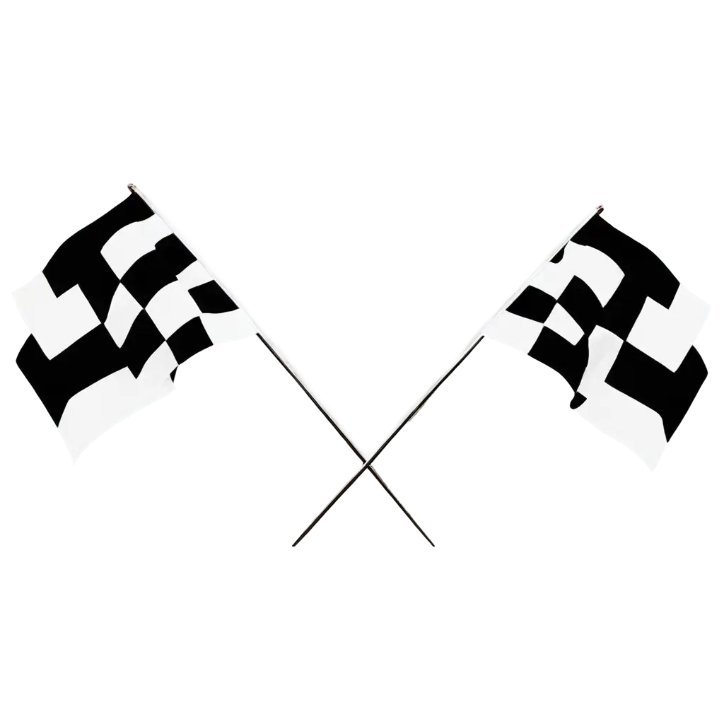 HighQuality-PNG-of-Black-and-White-Crossed-Finish-Flags-Pattern-for-Various-Creative-Uses