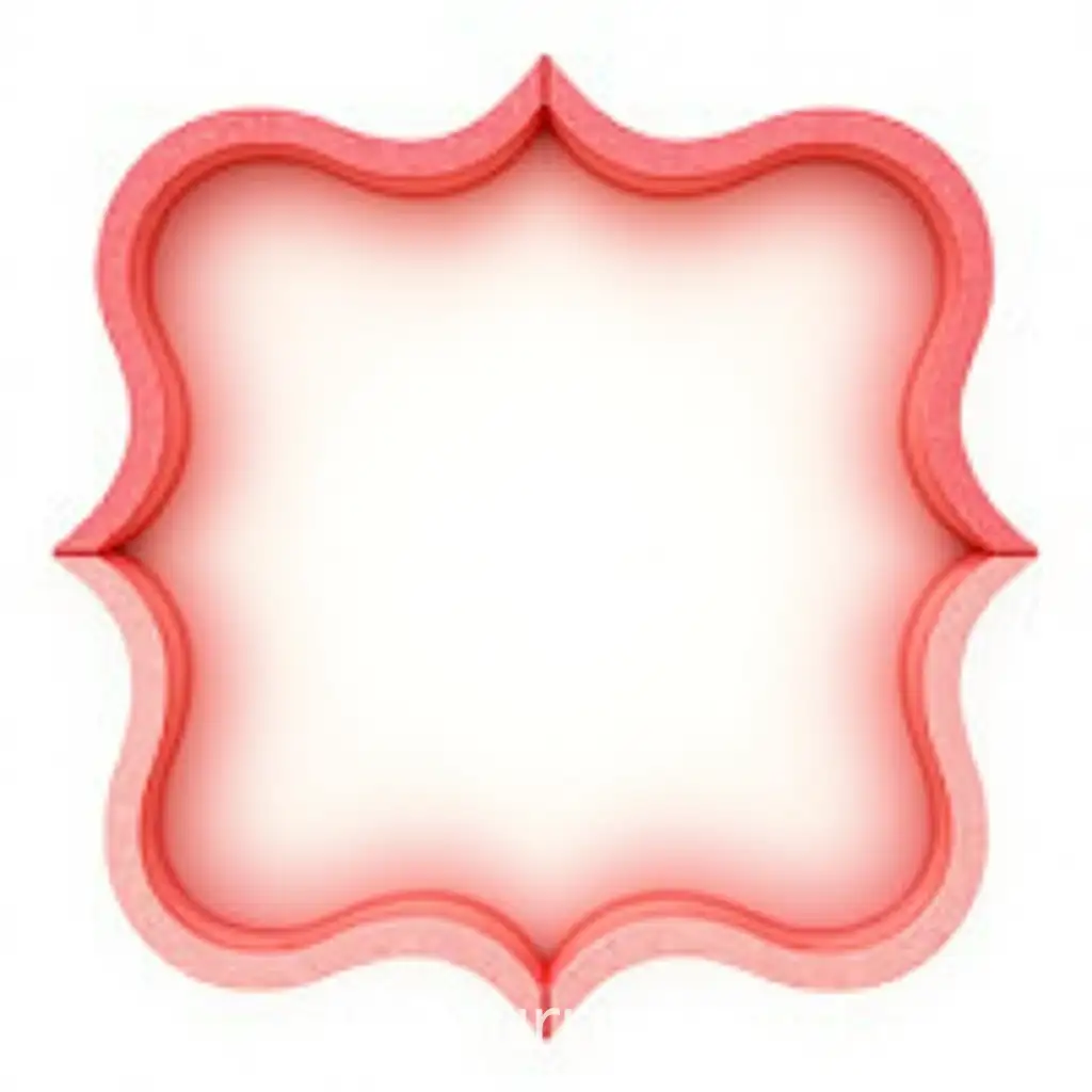 Vibrant-Red-Decorative-Wavy-Picture-Frame-with-Symmetrical-Design