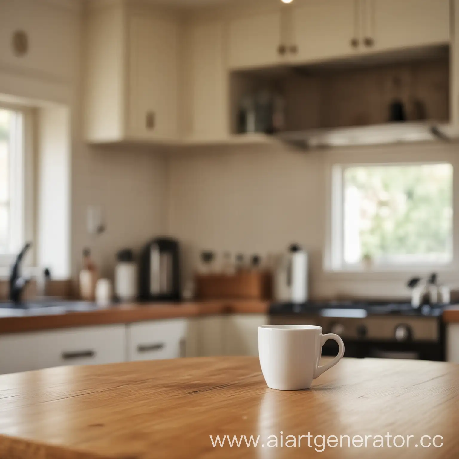 Cozy-Kitchen-Scene-with-Table-and-Coffee-Cup