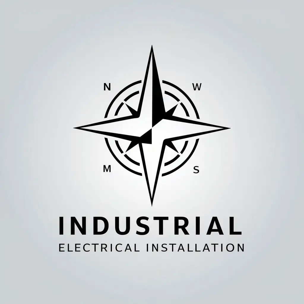 LOGO-Design-for-Industrial-Electrical-Installation-Compass-Rose-Symbol-in-Power-Engineering-Industry