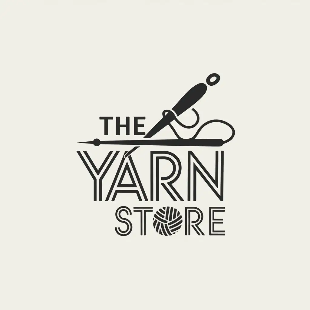 LOGO Design for The Yarn Store Vector Design with Crochet Symbol and Clear Background