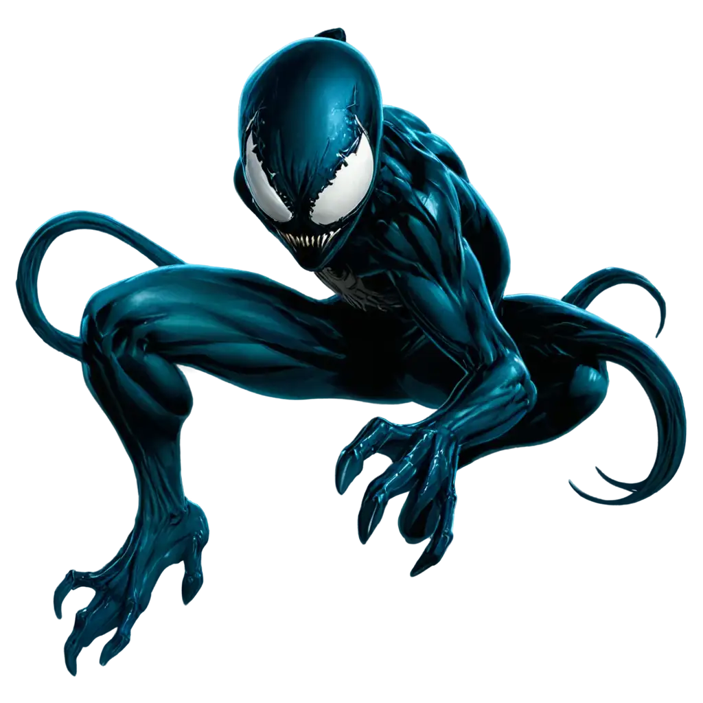 Blue-and-Green-Symbiote-PNG-Image-HighQuality-Transparent-Art-for-Creative-Projects