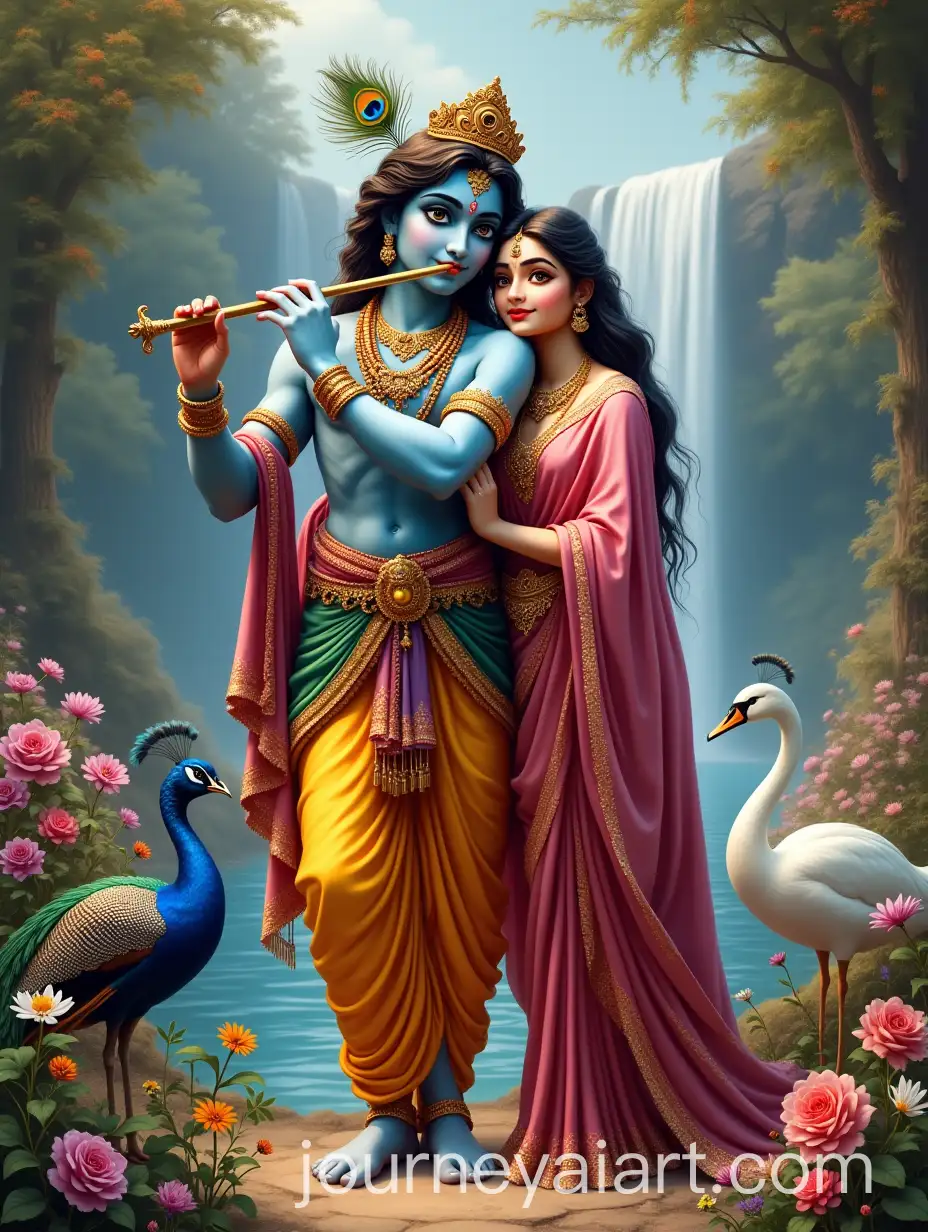 Radha-and-Krishna-in-Serene-Garden-with-Flute-and-Divine-Connection