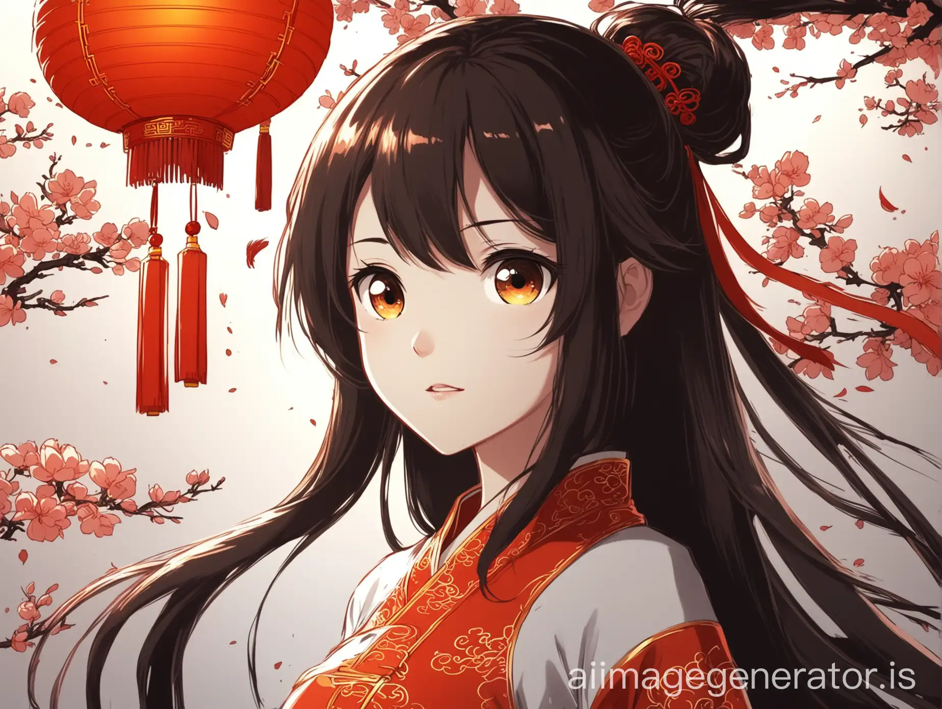 Chinese-Animation-Girl-Wallpaper-Serene-Asian-Cartoon-Character-with-Traditional-Attire-and-Blossoming-Cherry-Trees