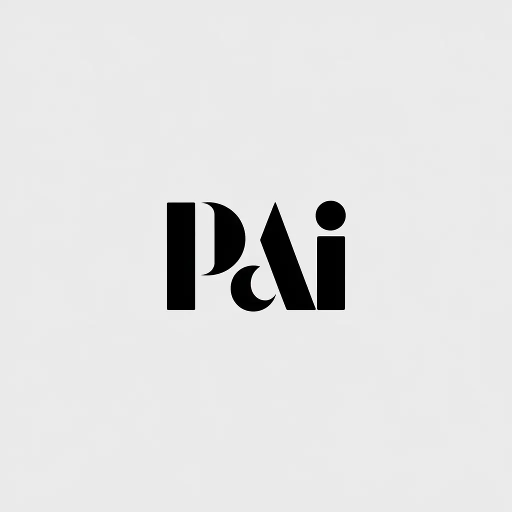 LOGO Design for PAI Minimalistic Typographic Style with Clear Background