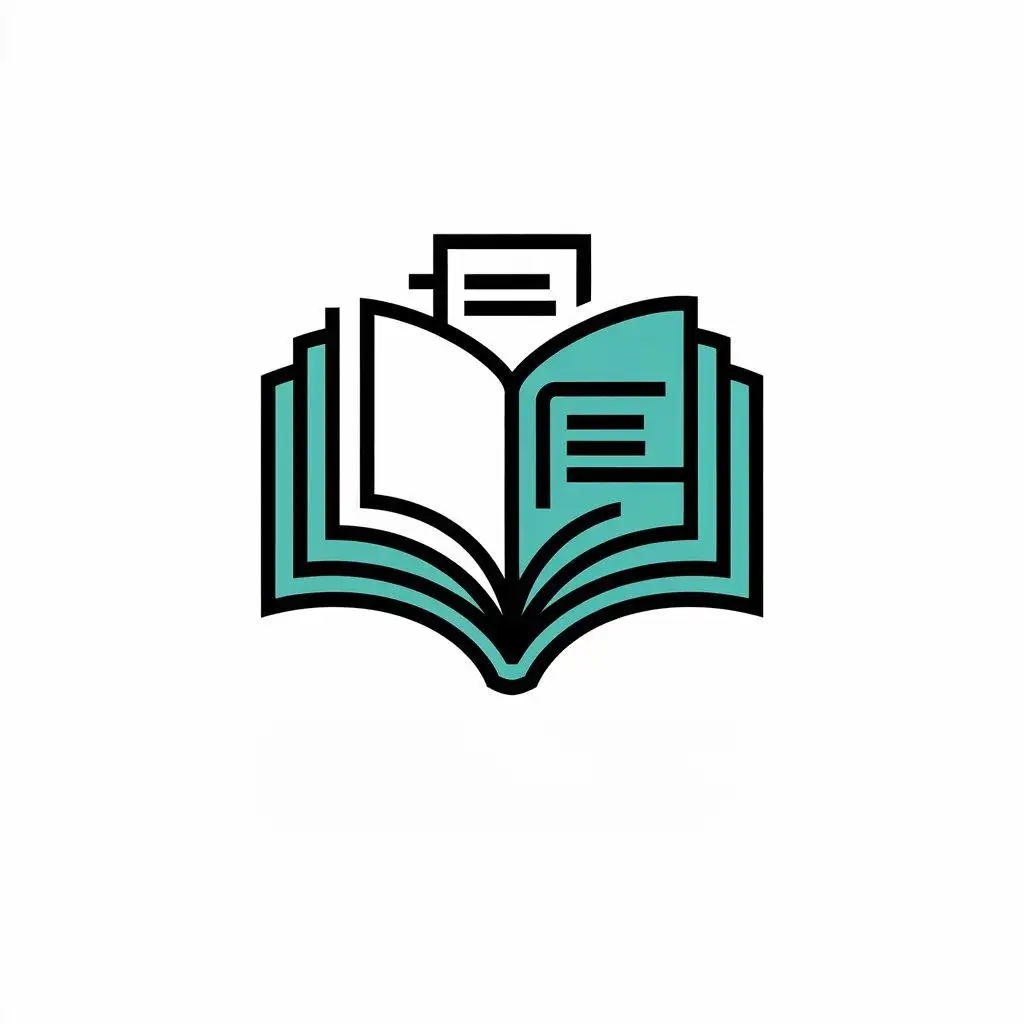 LOGO-Design-for-Education-Library-with-Book-and-Notecards-Symbol