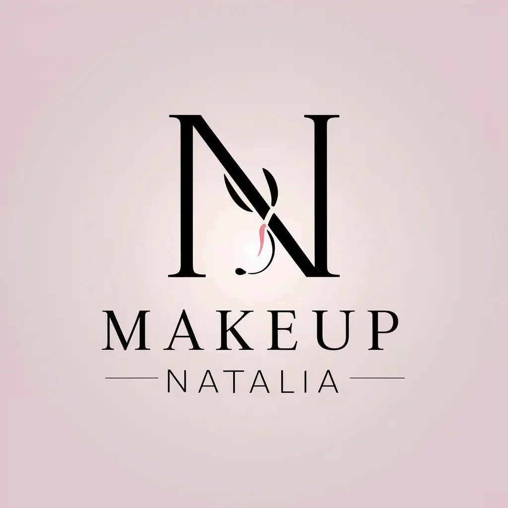 a vector logo design,with the text "Makeup Natalia", main symbol:N B,Moderate,be used in Beauty Spa industry,clear background