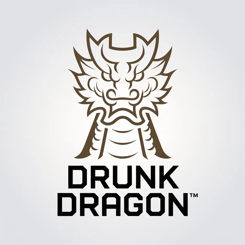 a vector logo design,with the text "drunk dragon", main symbol:China dragon, front, lines,Minimalistic,be used in Others industry,clear background