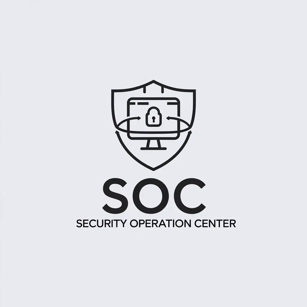 LOGO Design for SOC Minimalistic Vector Logo for Security Operation Center with Clear Background