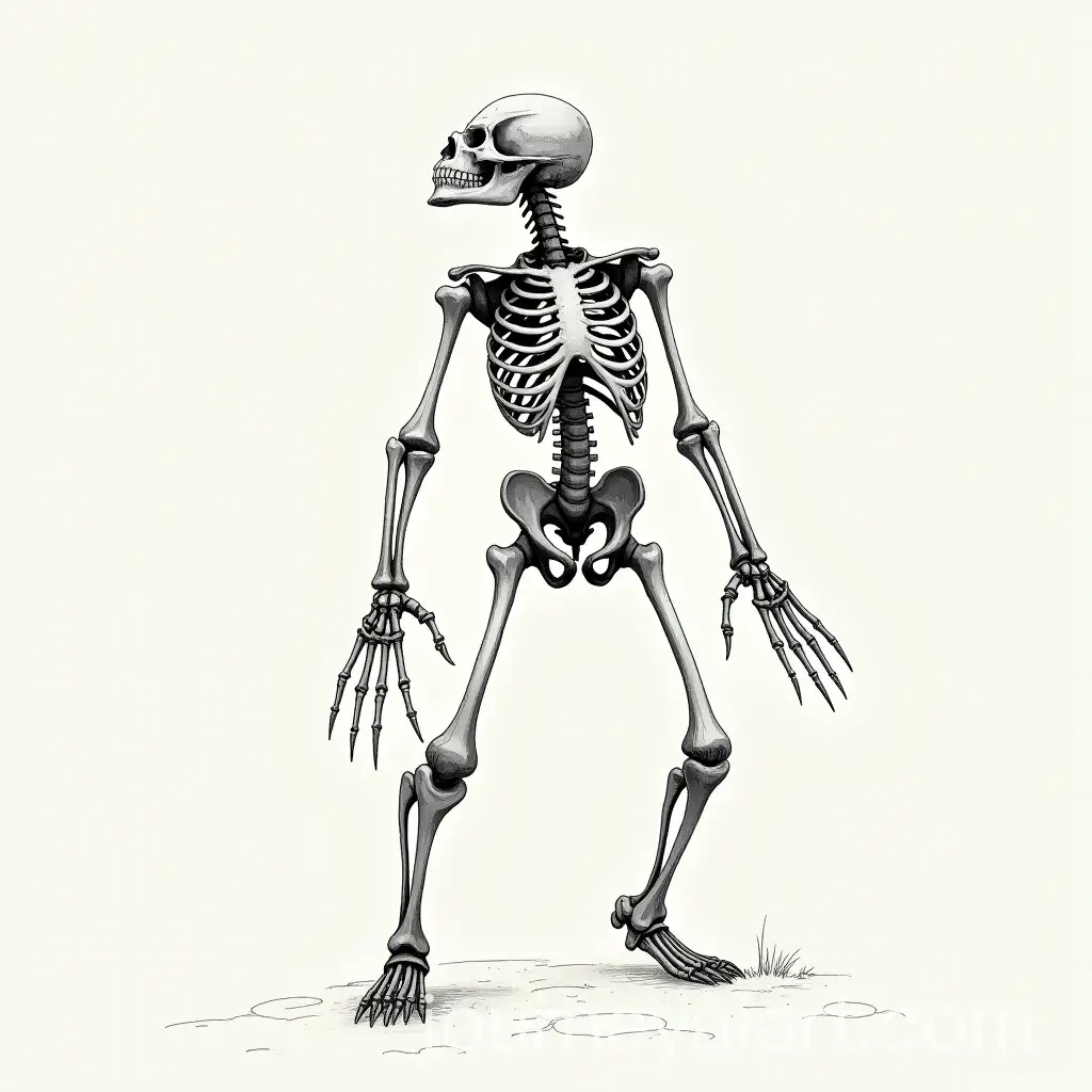 Sketch-of-Wolverine-Skeleton-with-Intense-Detail