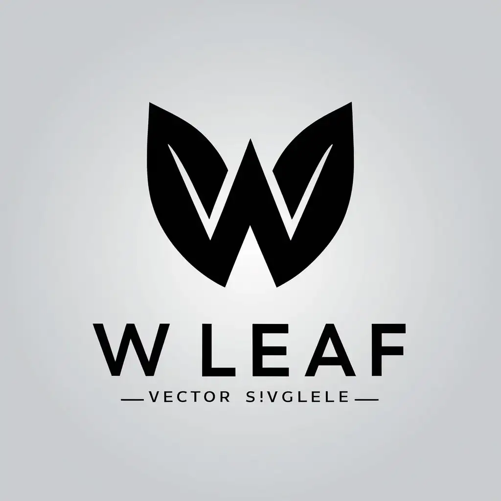 LOGO Design for W LEAF Minimalistic Vector Design with Clear Background