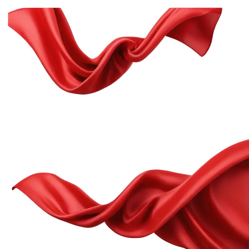 Red-Silk-Fabric-Flying-in-the-Air-Photorealistic-PNG-Image