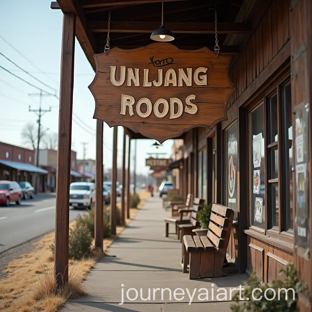 Vintage-Store-Sign-in-Former-Cowboy-Town-with-Sticker-Graphics