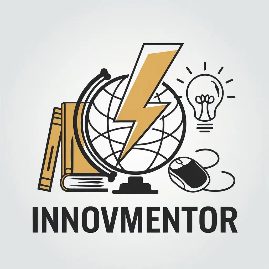 LOGO Design for InnovMentor Science World and YouTube Theme with Modern Clear Style