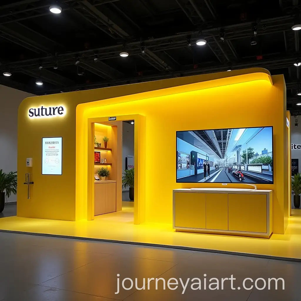 Modern-Youthful-Booth-Design-with-HighTech-Elements-and-Prominent-Door