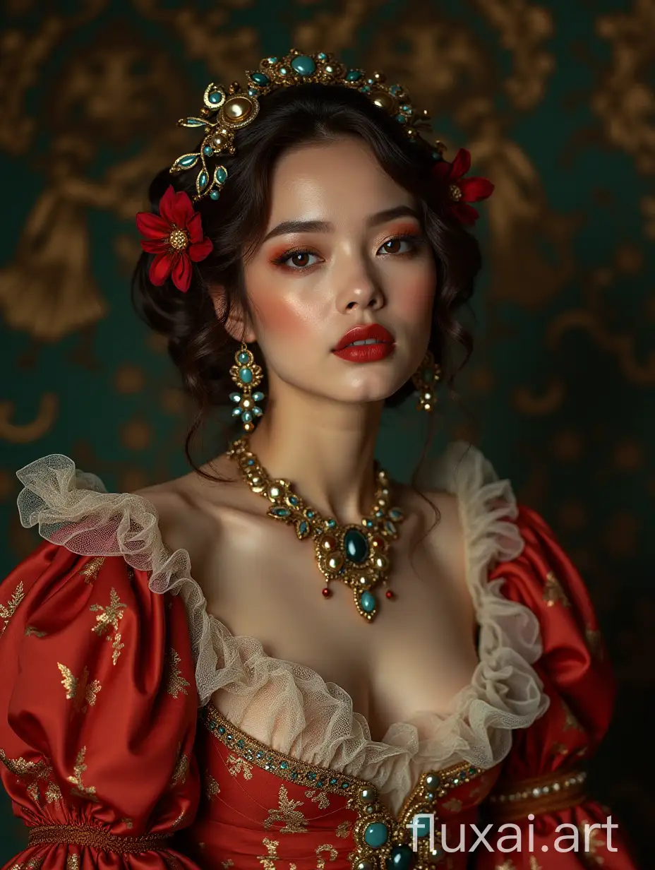 color photo in rococo in the style of Mert and Marcus