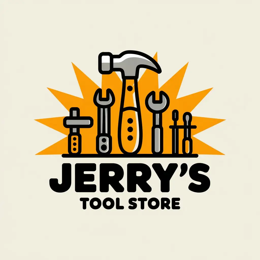 LOGO-Design-for-Jerrys-Tool-Store-Display-Tools-in-a-Cute-Yet-Moderately-Detailed-Style