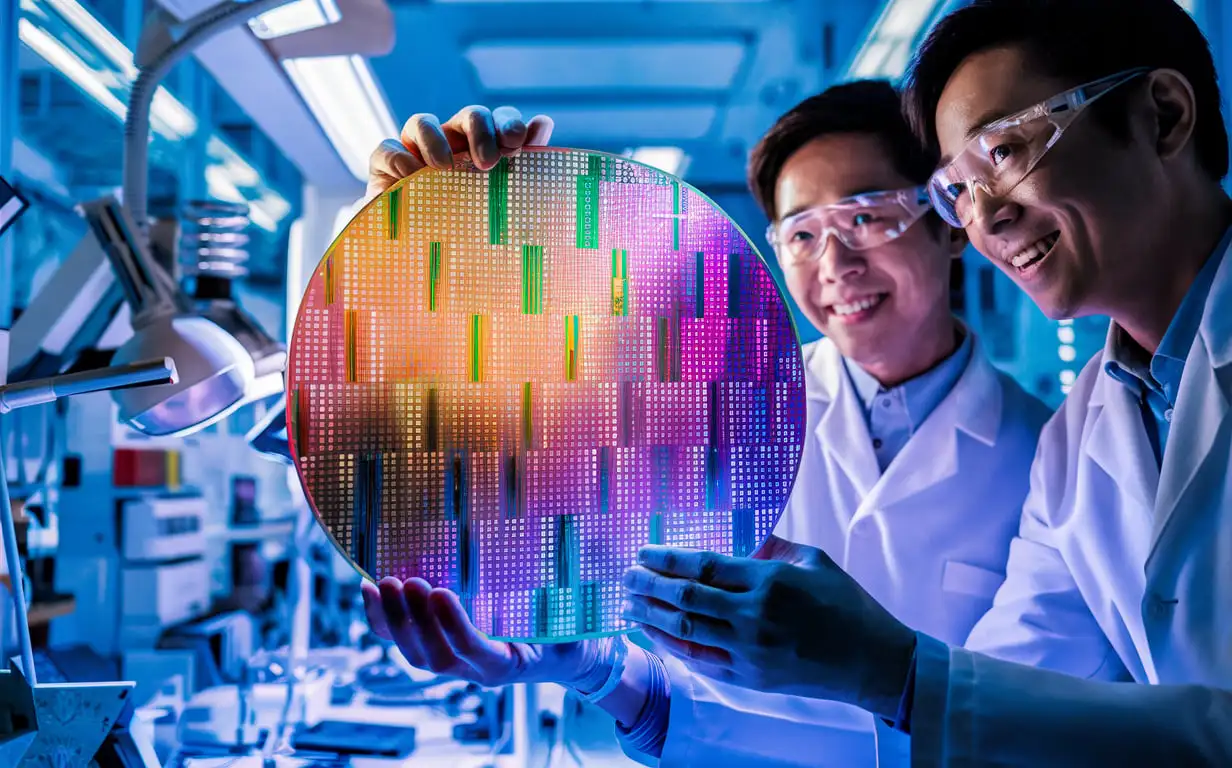 Chinese Scientists Revealing MultiColored Silicon Wafer