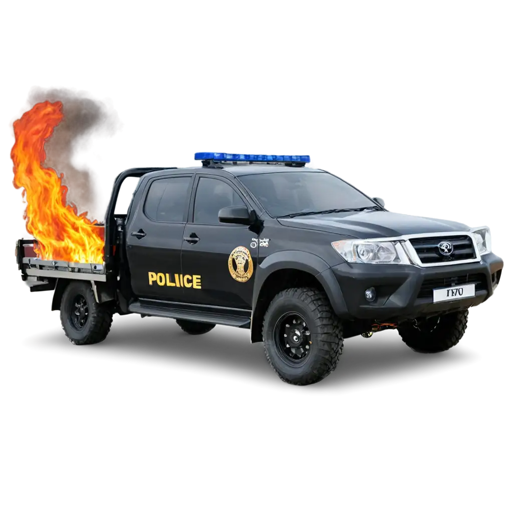 PNG-Image-of-Black-Toyota-Police-4x4-Double-Cab-with-Golden-Eagle-Red-and-Blue-Beacons-On-Fire