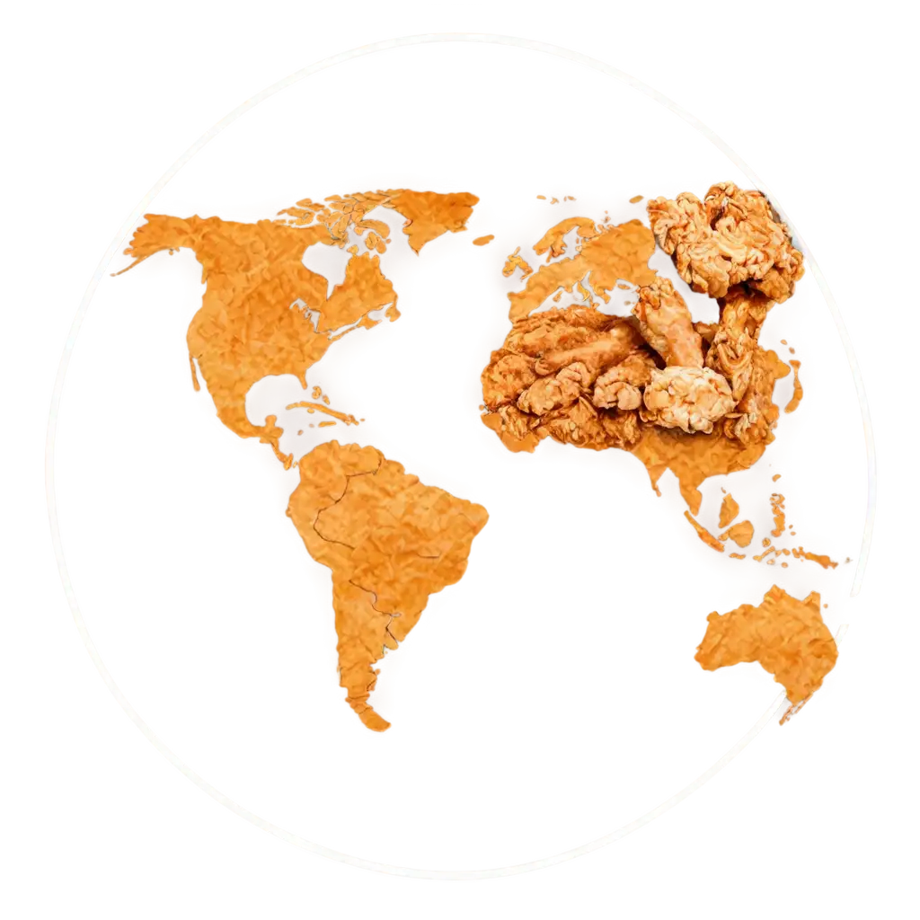 Creative-PNG-Map-of-the-World-Crafted-from-Fried-Chicken