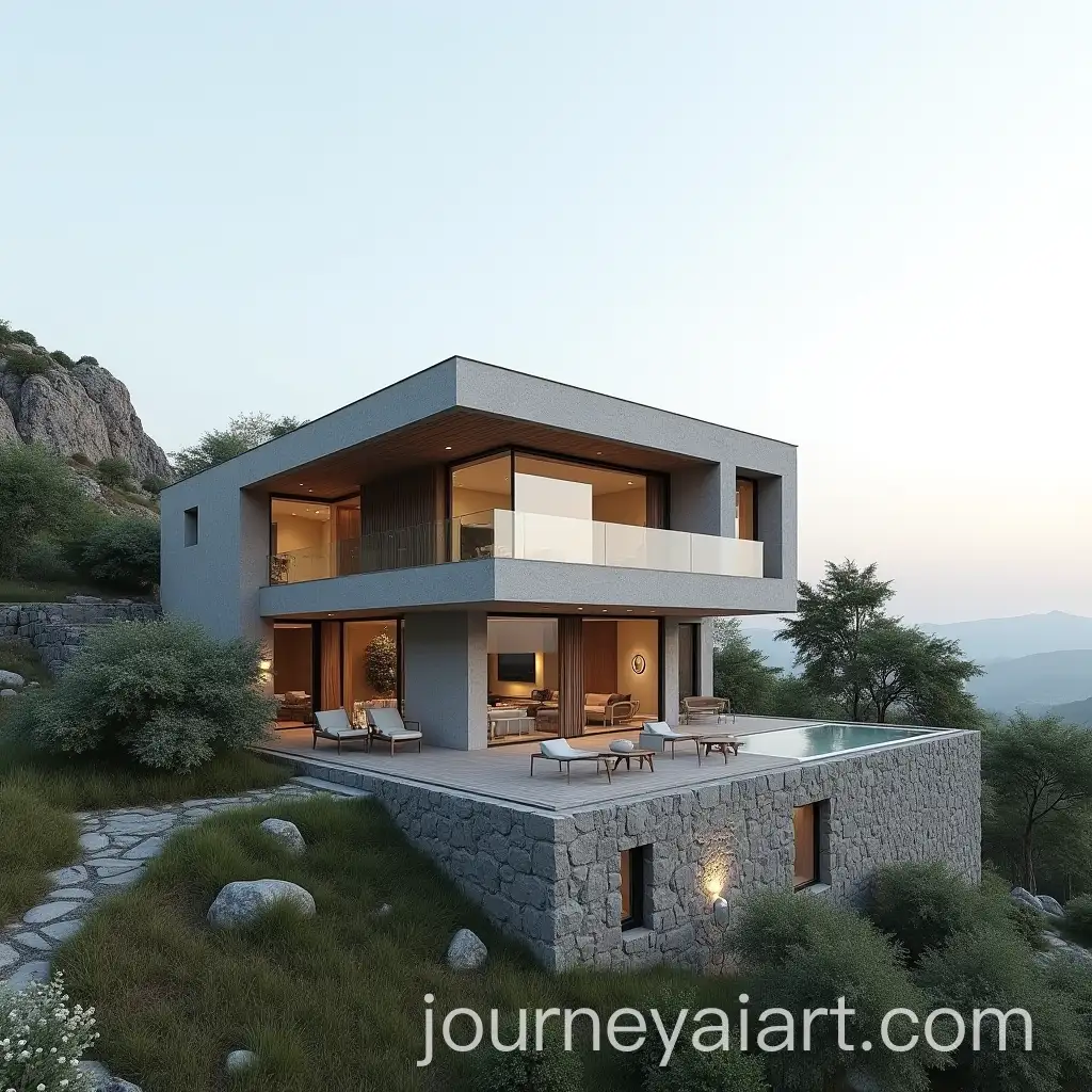 Modern-House-on-a-Sloped-Landscape-in-Greece