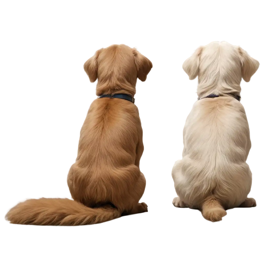 Photorealistic-PNG-Image-of-a-Dog-Sitting-from-the-Back-View