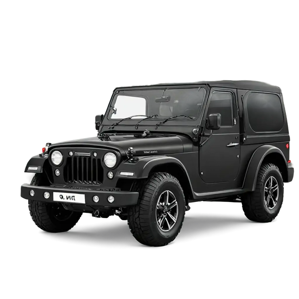 Luxury-Black-Mahindra-Thar-PNG-Image-HighQuality-and-Versatile-Format-for-Creative-Projects