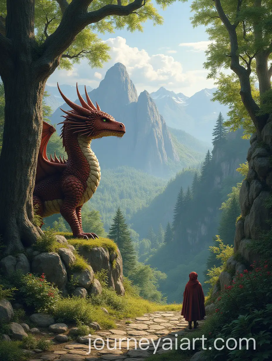 Medieval-Landscape-with-Fantasy-Creatures-and-Dragons-in-a-Magical-Setting
