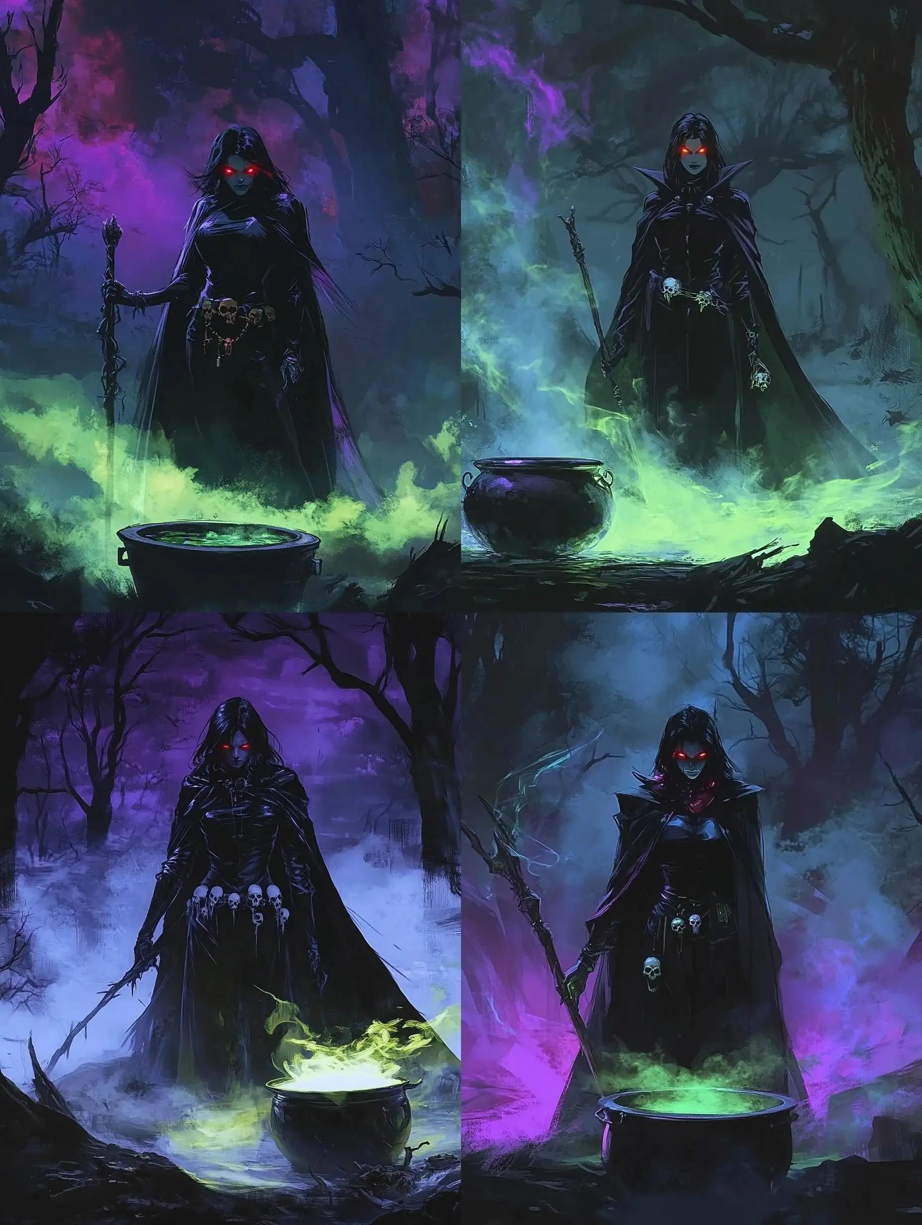 Sinister-Witch-Brewing-Potions-in-a-Foggy-Forest-Clearing