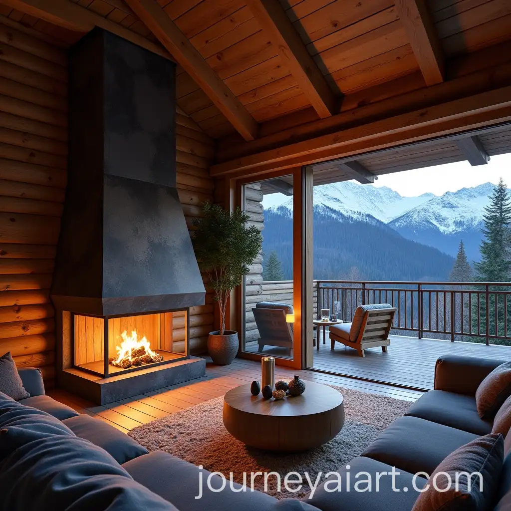 Cozy-Wooden-Chalet-with-Mountain-View-and-Lit-Fireplace