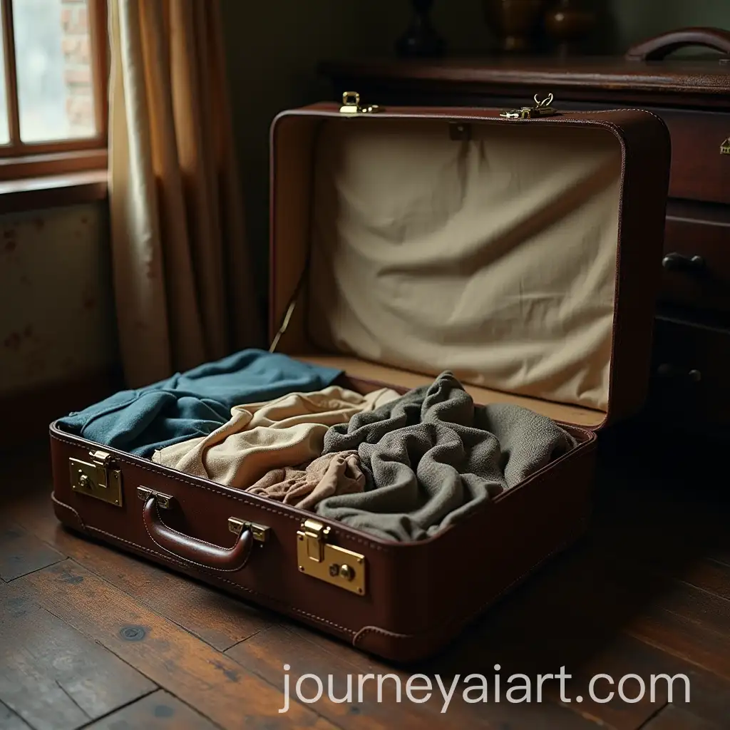 Vintage-1940s-Clothes-Inside-an-Old-Open-Suitcase