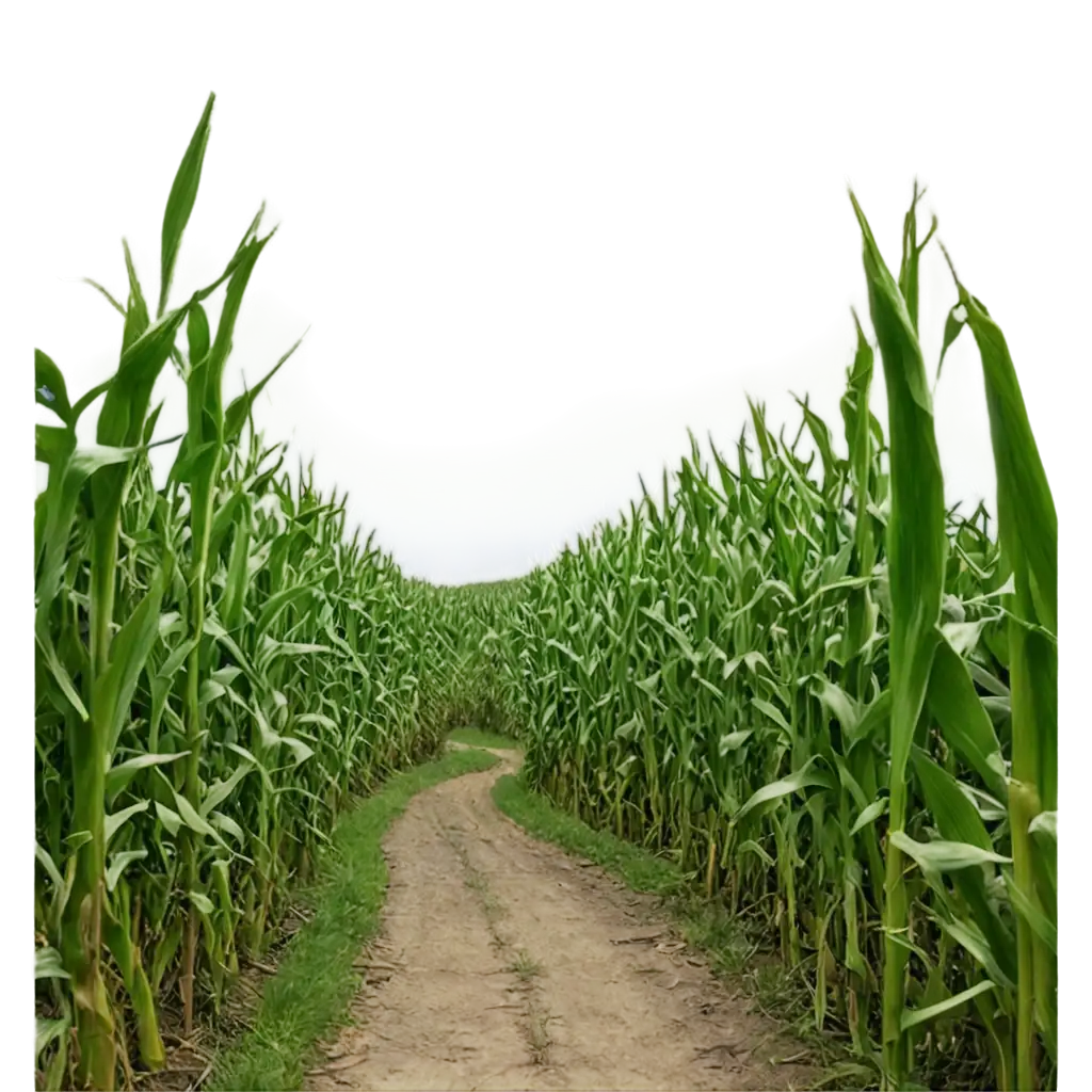 A-Vibrant-Path-Full-of-Big-Corn-Stalks-PNG-Image-for-Enhanced-Clarity