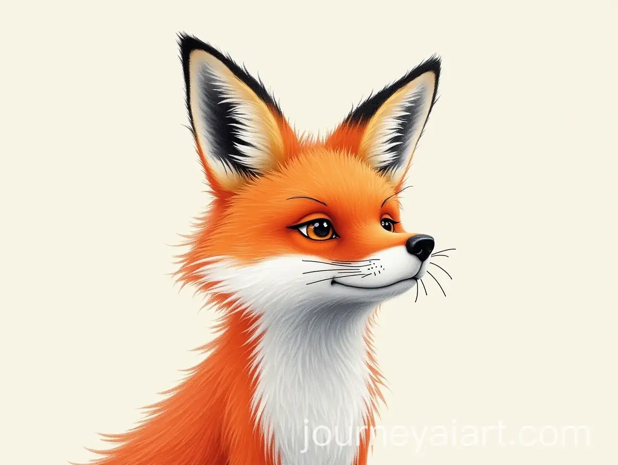 Girl-Drawing-Portrait-of-a-Fox-in-Modern-Art-Style