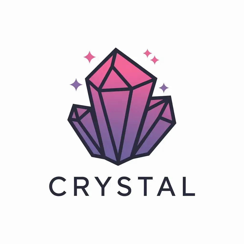 LOGO Design for Gaming RPG Magic Crystal with Purple and Pink Theme