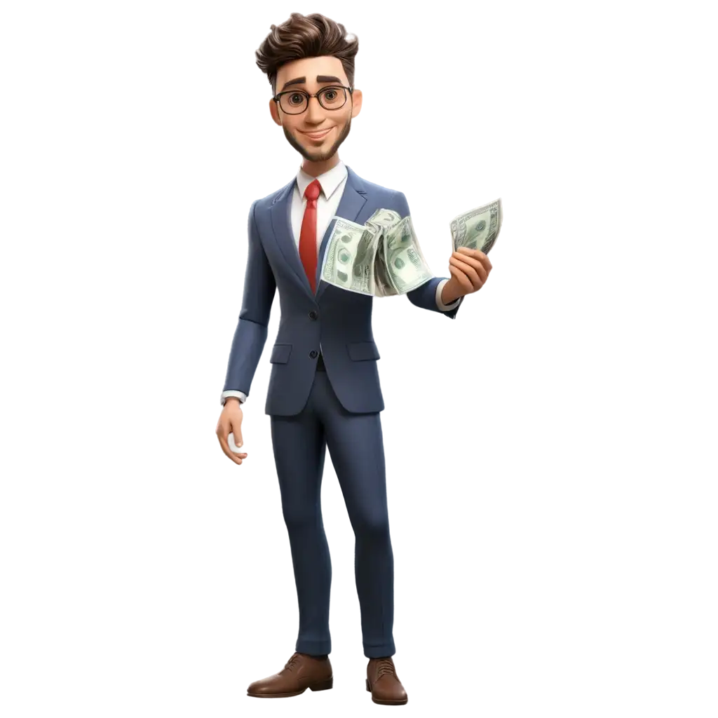 AIGenerated-Cartoon-Man-with-Money-PNG-Perfect-for-Creative-Projects