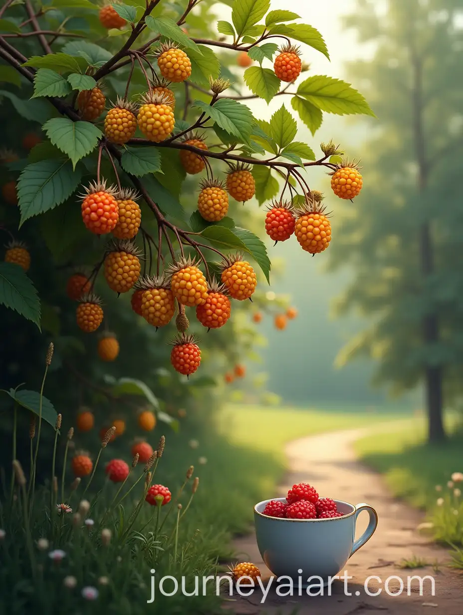 AI-Art-Prompt-ExpansionGooseberry-Bush-in-Morning-Garden-with-Hyperrealistic-Berries-and-Mug