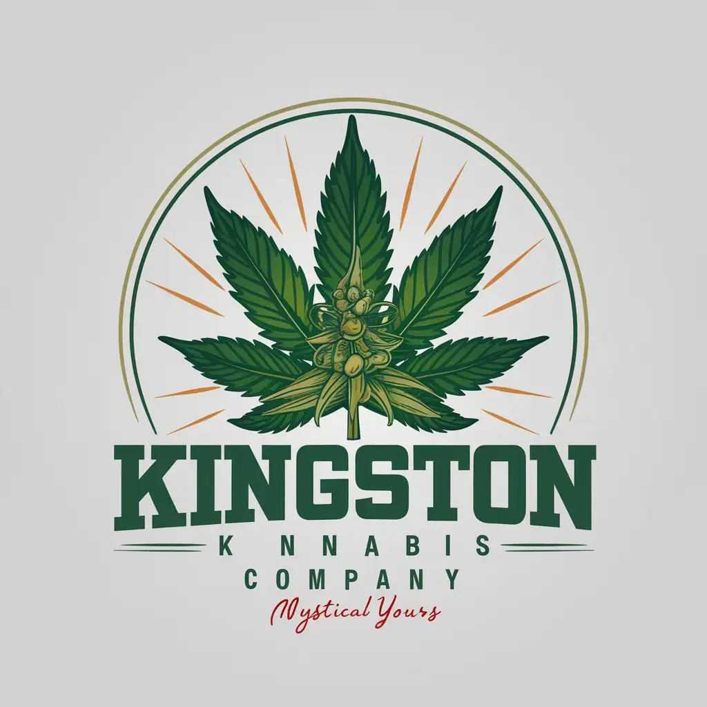 LOGO Design For Kingston Kannabis Company Clean and Realistic Logo with Cannabis Plant and Nature Theme