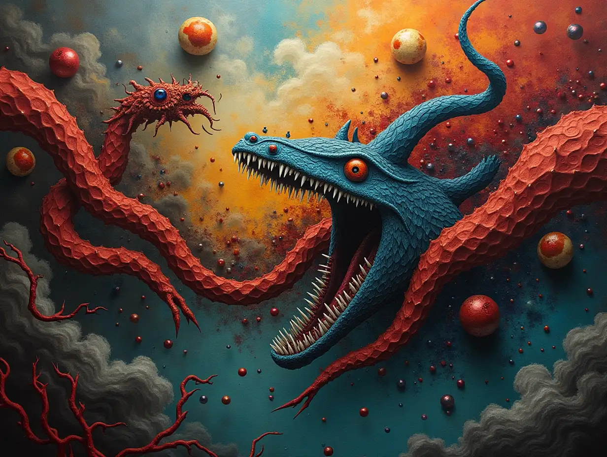 Surreal abstract decoration artwork horror